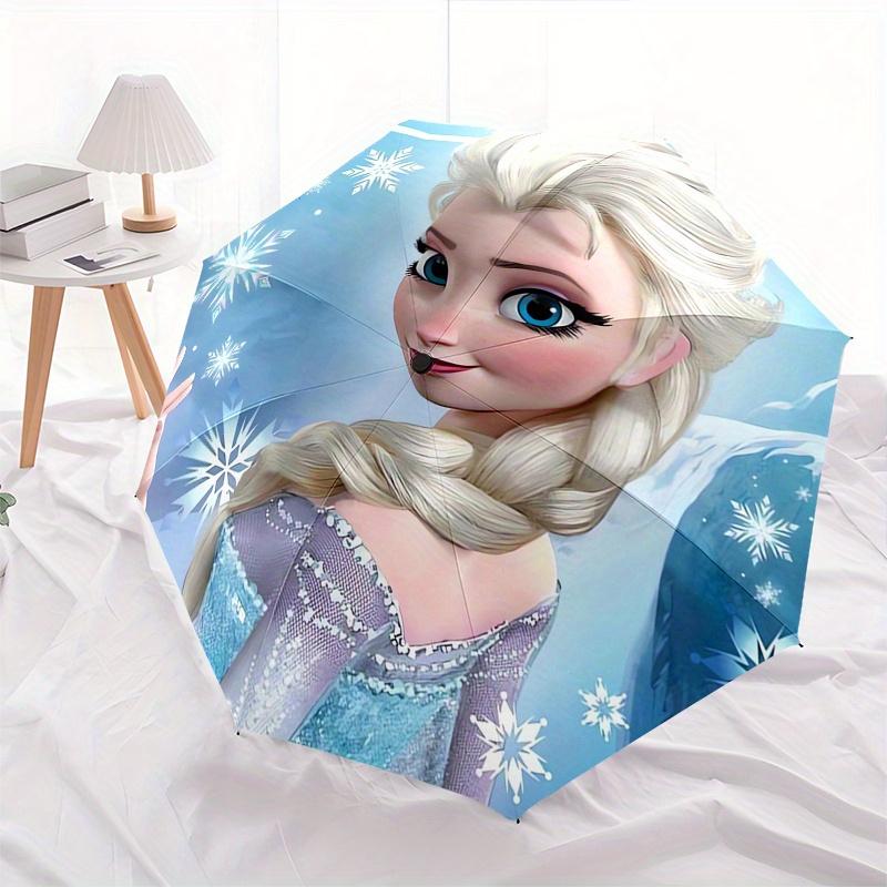 Elsa,Frozen Automatic Umbrella - Tri-fold Portable Umbrella, Best Holiday Gift for Men and Women, Durable Iron Frame, Playful Design, Sturdy