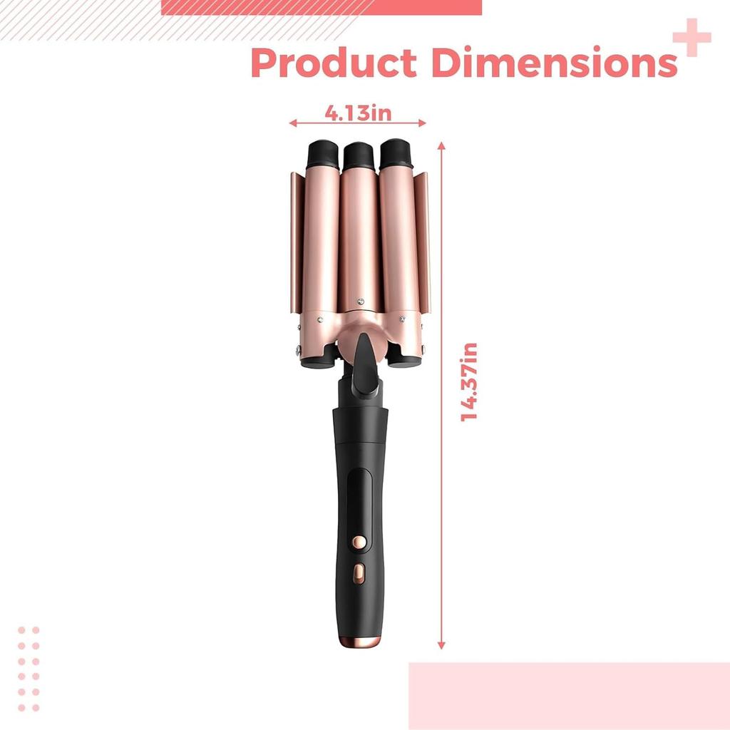 5-in-1 Curling Iron Set, Interchangeable Barrels, Wave Iron & Straightener, Up to 450°F, Champagne Gold,13 X 5.2 X 3.3 in