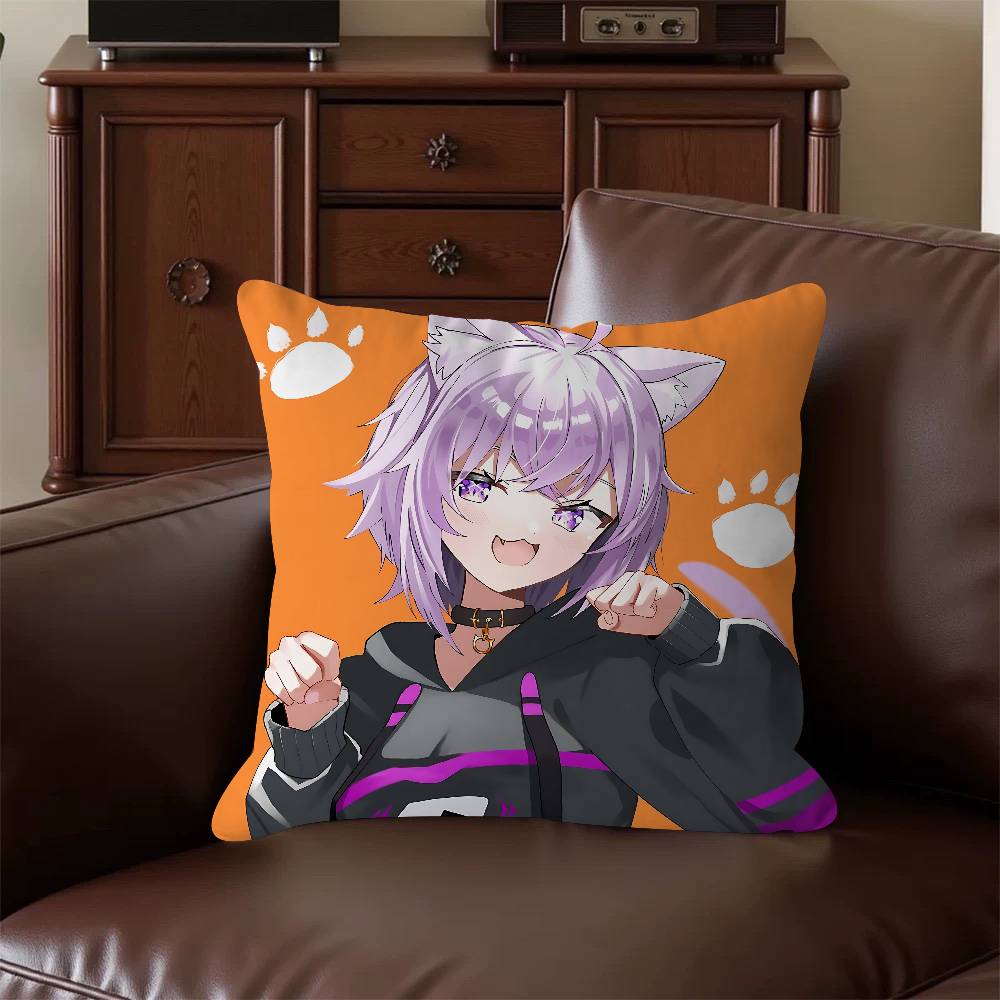 Nekomata Okayu Personalized Picture Text Home Decorative Pillows Household Gifts 45x45cm