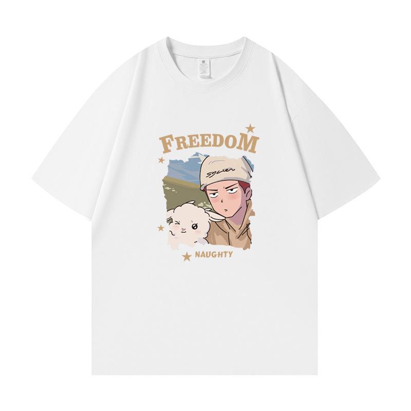 Y2k Japanese Harajuku Blouses Cute Print Couple Dress T-shirt Women's Clothing Kawaii Girls Graphic Tops Korean Fashion Clothes