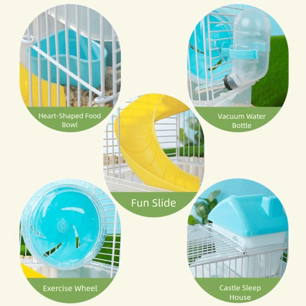 Removable Hamster Habitat Cage Feeding Bottle Hamster Nest Pet Castle Cage  Small Animals