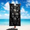 Gotischer Totenkopf-Print Strandtuch Stilvoll Langlebig Mikrofaser Badetuch Saugfähig Schnelltrocknend für Sommer Pool Strand Reisen