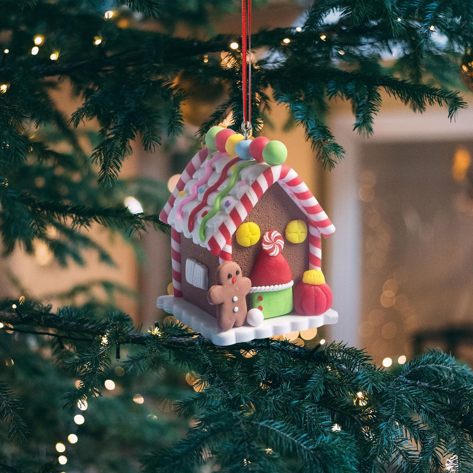 

Рождественские украшения Пряничный домик Украшение Праздничные принадлежности Подвеска Рождественский подвесной для 5.5cmx6cmx7.2cm