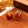 Maillard Caramel Color Water Drop Earrings - Retro High-End Autumn-Winter Fashion Accessories