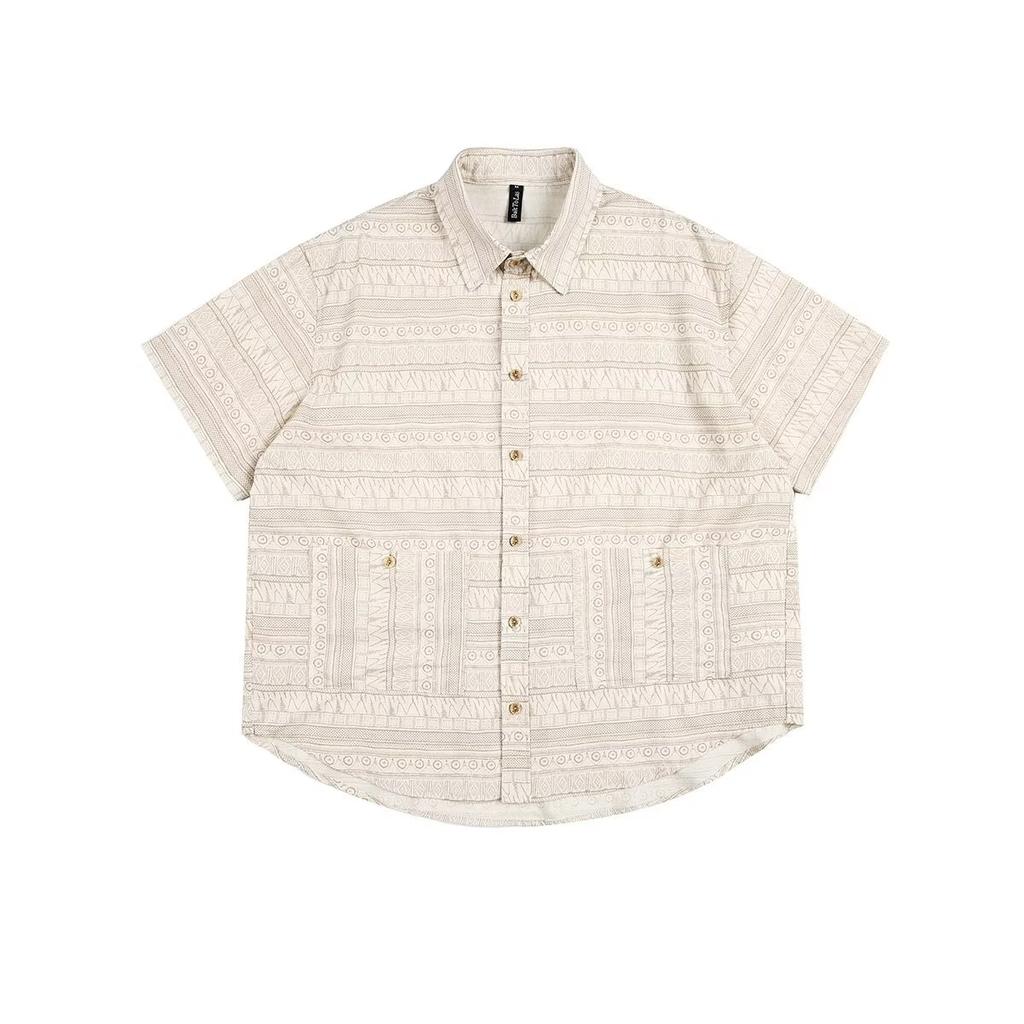 Checkered Retro Shirt Men'S Summer Outfit Hong Kong Style Student Loose And Niche Design Fun New Men'S Top For Outdoor Wear