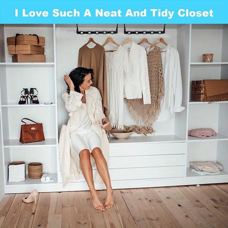 5 Holes Sturdy Plastic Clothes Closet Organizers and Storage, Space Saver Organization, College Dorm Room Essentials
