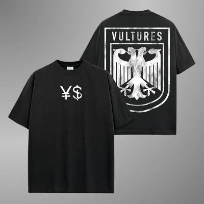 Kondory YZY Kanye West Grafika Vintage T-Shirt Męski Damski Chaopai Streetwear Retro Casualowy T-shirt Top