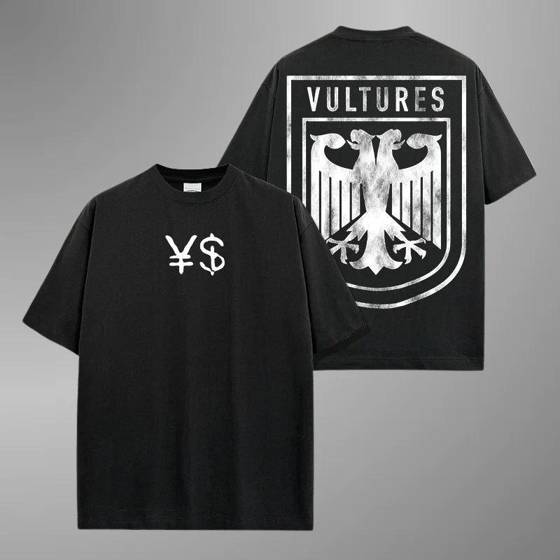 Vultures YZY Kanye West Graphics Vintage T Shirt Men Women Chaopai Streetwear Retro  Casual Tee Tops
