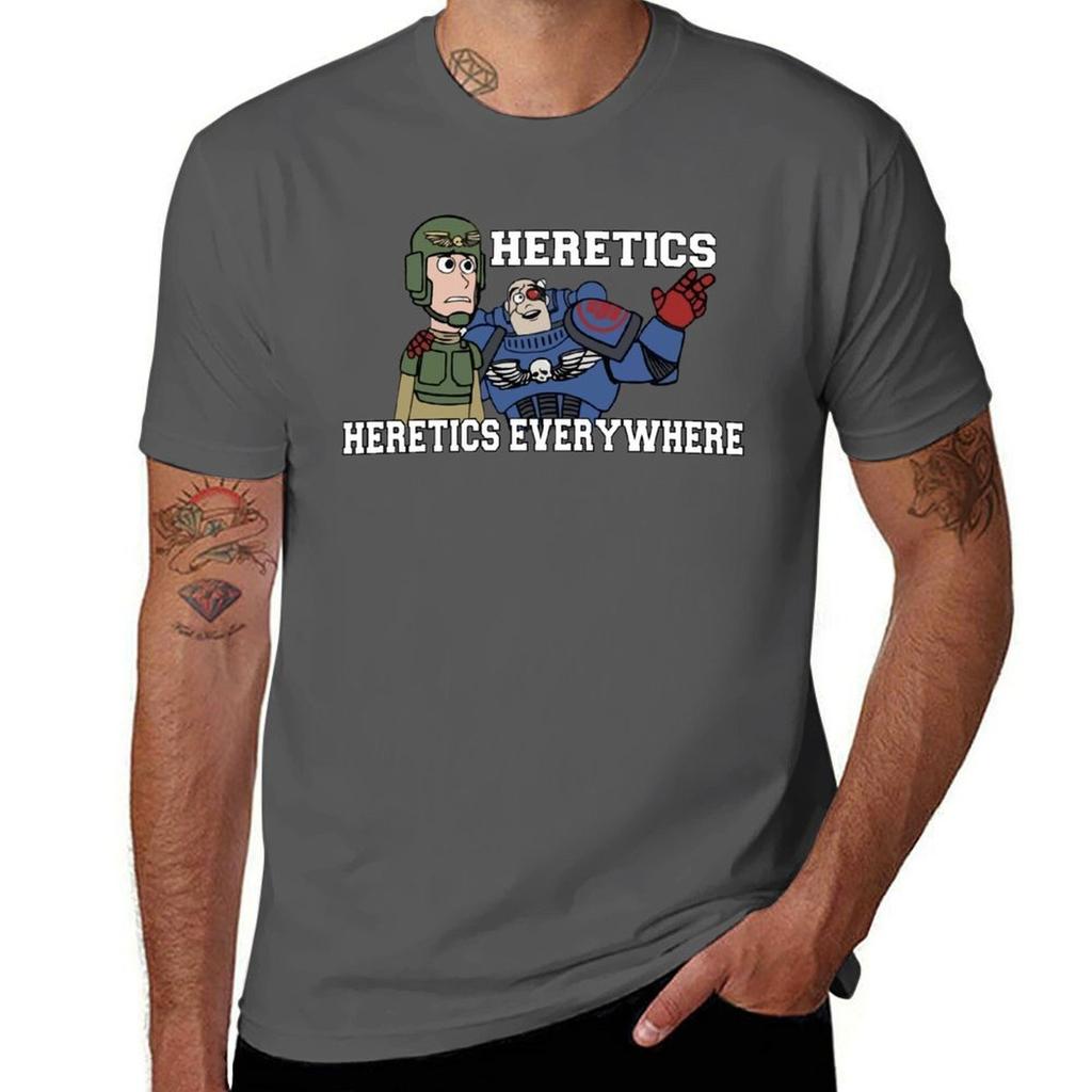 Heretics, Heretics Everywhere!! 40k Print T-Shirt New Edition Sublime Mens Graphic T-shirts Big and Tall