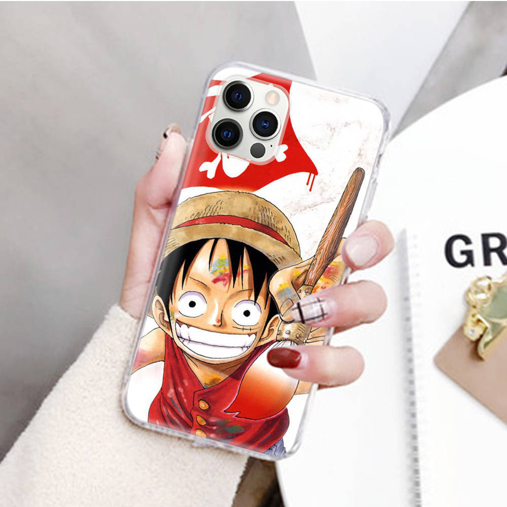 JW72 One Piece Luffy Transparent Case for Samsung A04 A14 A23 M33 M53 Realme 10 9 C35 C55 VIVO Y02 X80 Infinix Hot 30 Note 11 Tecno Spark 8P Pro