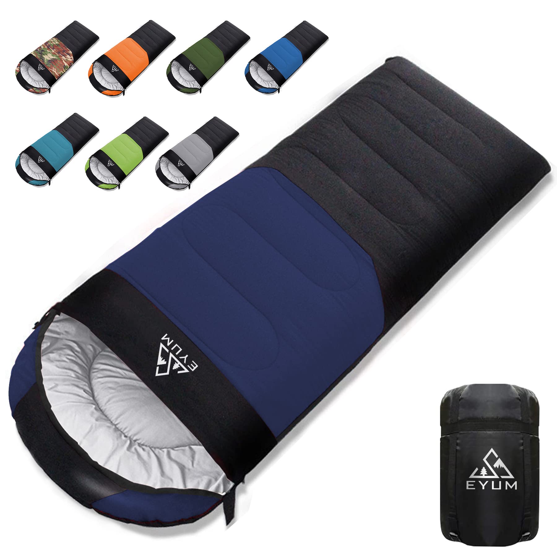 

EYUM Sleeping Super Easy to Perfect for Car Emergency Outdoor and All Includes Storage Ideal for Car and Cold Protection Envelope-Style Bag, темно-синий