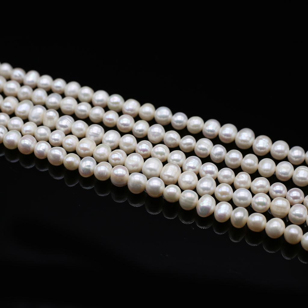 1String, White Natural Freshwater Pearls, Boho Rice Shape Pearl Beads, 7-8mm, for DIY Jewelry Making, Unique Birthday Party Wedding Crafts, 36cm