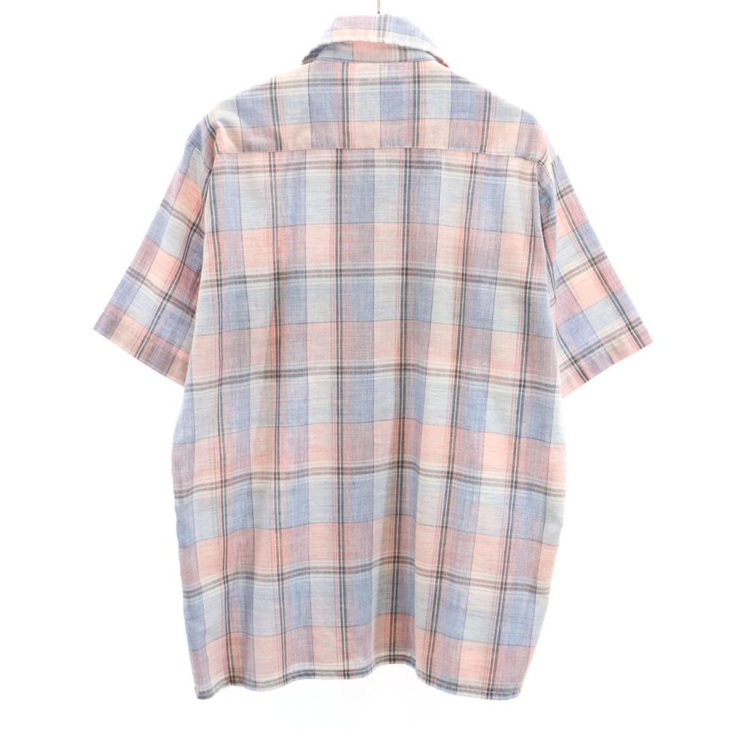 Golden Key 70s Vintage Check Pattern Short Sleeve Shirt M Multi Men's Used