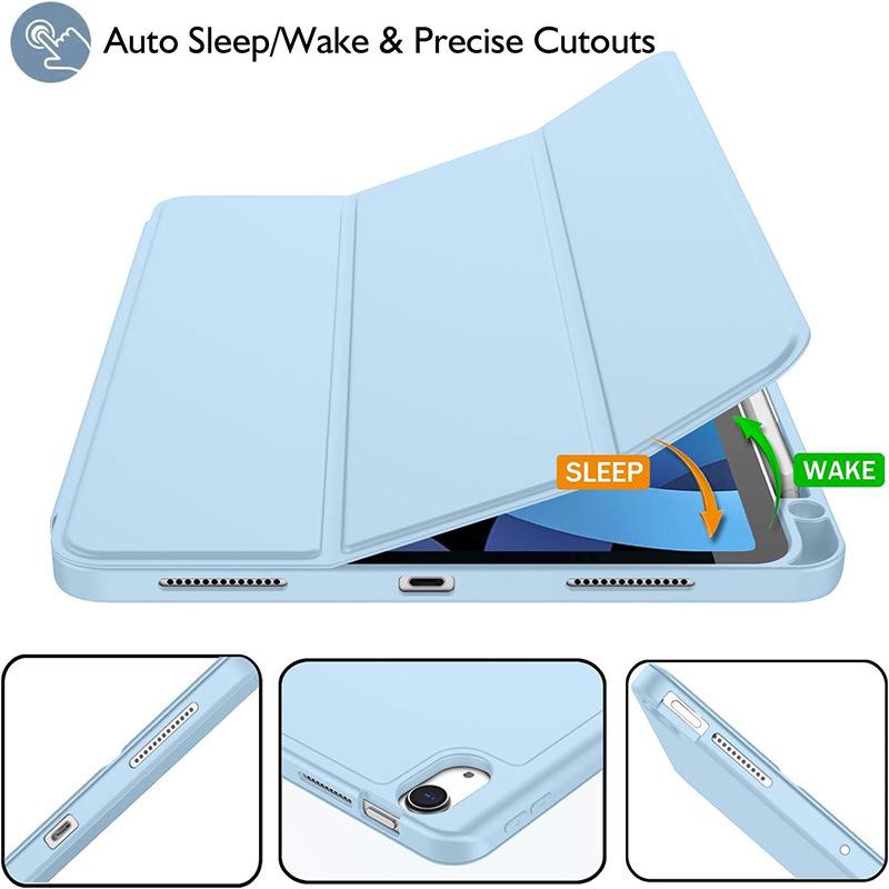 iPad Air 11-inch 4/5 Tri-Fold Protective Case with Pencil Slot TPU Soft Case Model Xst-010