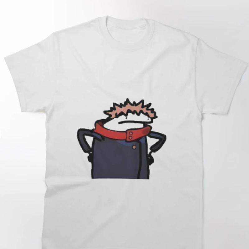 

2026 Summer New100purecottonJujutsu Kaisen meme anime character pattern leisure stretch fabric Short SleeveTshirt Round shirt L