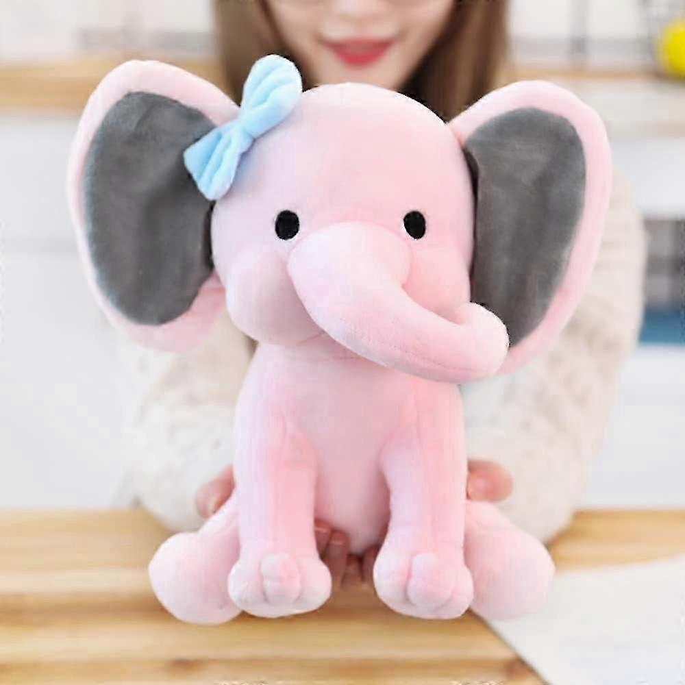 Elephant plush toy, kawaii baby toys for boys and girls, ideal for nursery, room decoration, 25 cm (pink)