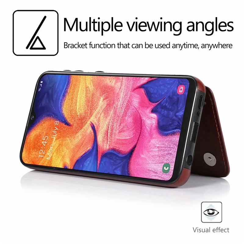Leather Wallet Back Case for iPhone 11 12 13 14 15 16 17 Pro Max Mini Air XR XS 8 7 Plus SE Card Slots Holder Flip Cover