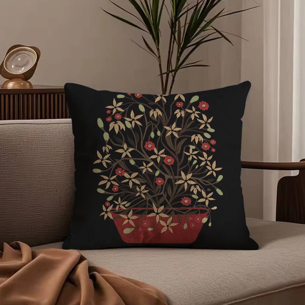 Vintage vase print Pillow Case null 30X30cm