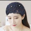 Beaded Headband: Women's Hollow Breathable Lace Wide-Brim Headscarf & Forehead Protector Hair Tie.
