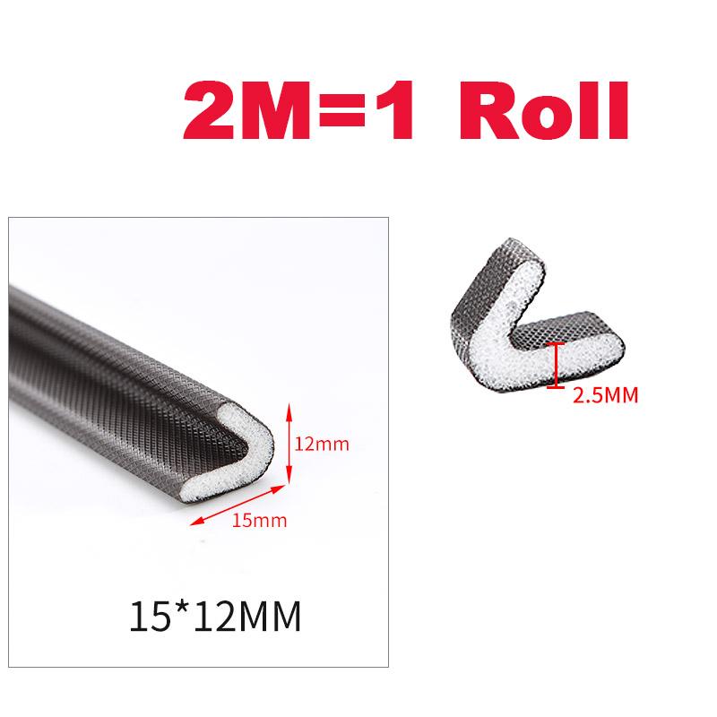 2M14M V Shape Adhesive Weather Stripping Door Frame Seal PU Foam Window Insulation Anti Collision Soundproof Tool Brown