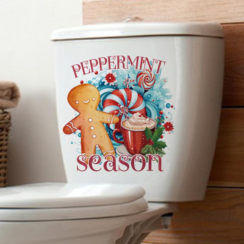 Christmas Gingerbread Man Wall Sticker Party Decor Self Adhesive Holiday Decal Home Decoration