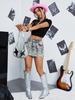 European & American Retro Street-Style Distressed Denim Skirt for Women