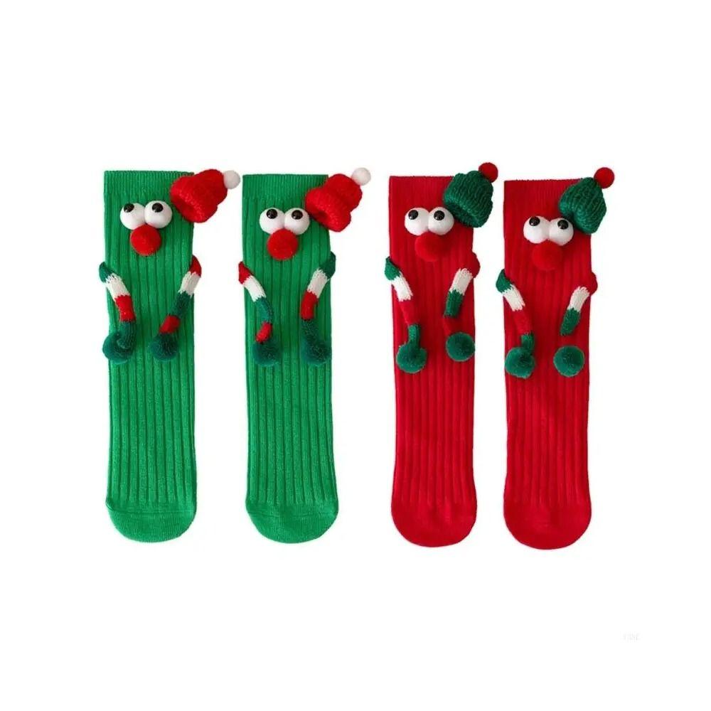 Novelty 3D Designs Christmas Socks Big Eyes Cartoon Middle Tube Socks Cute Cartoon Socks Festive Season