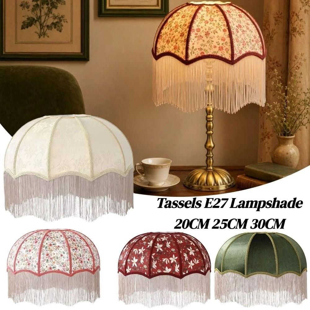 Vintage Style Fabric Lampshade European-style 20CM 25CM 30CM Retro Lampshade Floor Lamp