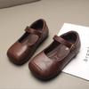 Spring Autumn New Children's Leather Shoes Girls' Baby Princess Soft Soled Girls' Black Western Style Bean Shoes 23-33