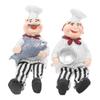 2 Stück Französische Kochfigur Figur Dekoration Harz Ornamente Küche Schlafzimmer Wohnzimmer Tischplatte Französischer Gewürz-Organizer
