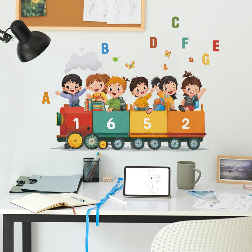 Children Singing English Songs On The Train, Bedroom, Living Room and Home Beautification Stickers