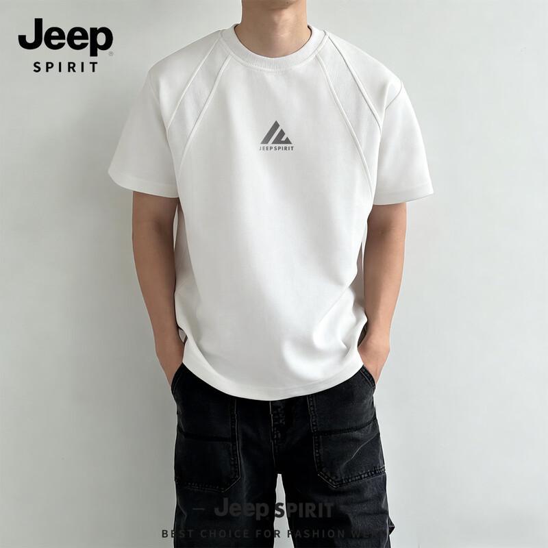 JEEP SPIRIT Men s Heavyweight Asymmetric K Print T-Shirt M