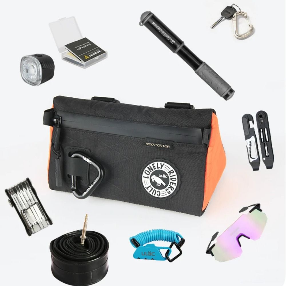 Large Capacity Bike Front Frame Bag Canvas Bike Triangle Head Bag  Mountain Road Bike