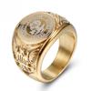 2026 European Soldier Badge Titanium Steel Ring, Marine Corps Personalized Golden Eagle Ring Men