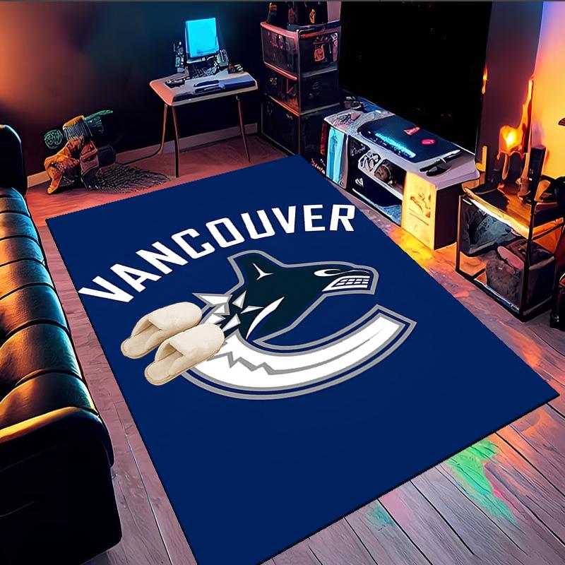 Vancouver Hockey Art Area Rug Suitable for Indoor And Outdoor,Carpets for Kitchens, Homes, Offices, Living Rooms,Home Decor,Christmas Gift