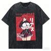 High School DxD Washed T-shirt Plus Size Unisex Personality Clothes New Model Year Round Clothing Washed Vintage Loose Couples