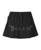 Gillaakaibeu Lettering Angel Wing Shirring Skirt_Black