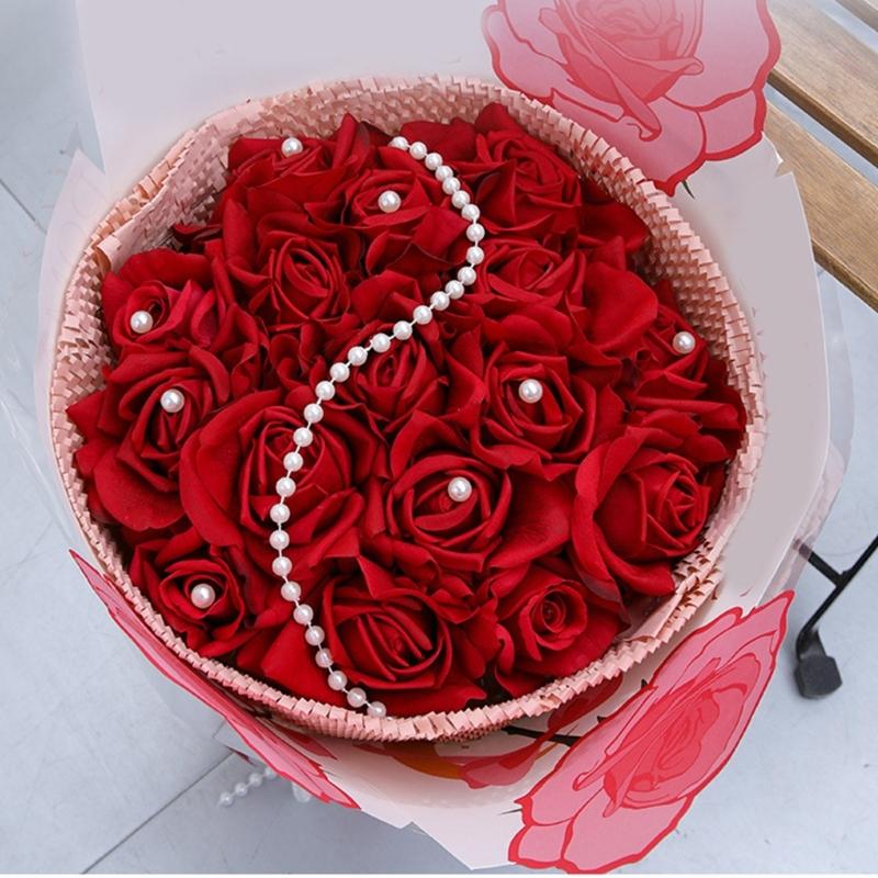 Artificial Pearls String Beads Chain for Wedding Decoration Imitation Pearls String Beads for Craft Candle Bouquets