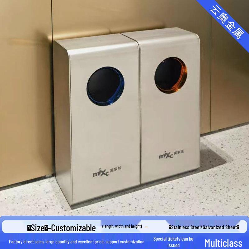 Large Stainless Steel Outdoor Trash Can for Parks and Municipal Areas