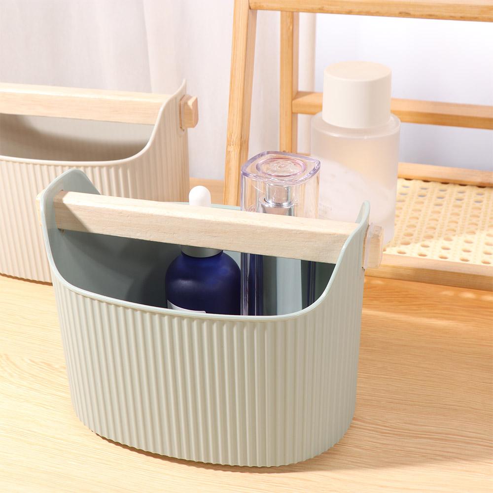 Wood Handle Coffee Grounds Container Oblique Mouth Design Espresso Dump Bin Bar