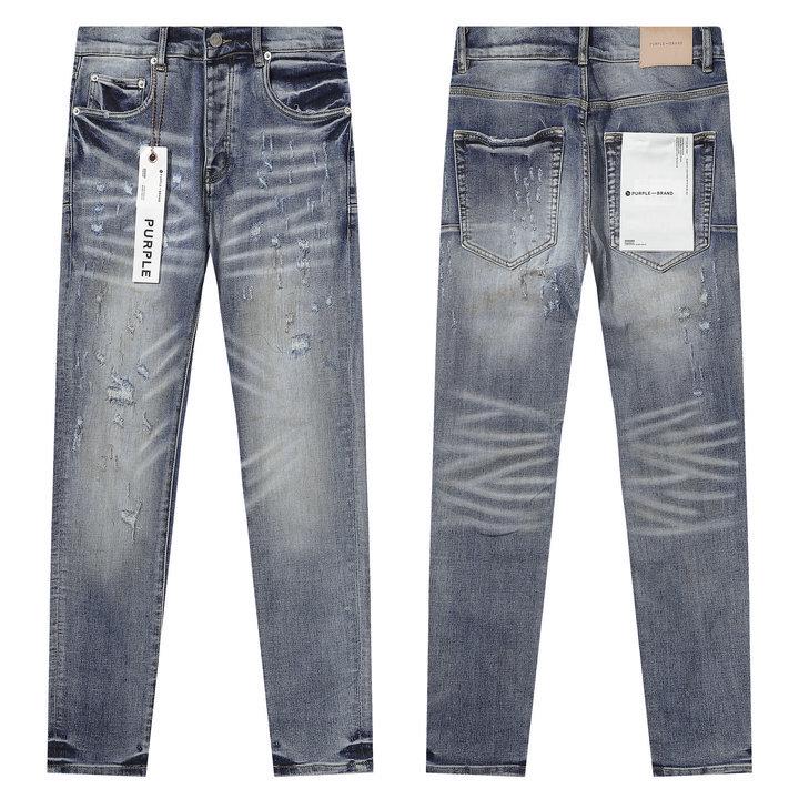 Purple Ripped Jeans - Men's Trendy Autumn Korean Style Trousers