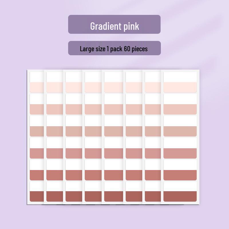 Gradient Index Tabs: Transparent Sticky Notes with Writable Labels and Strong Adhesive