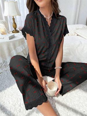 Ensemble pyjama et homewear à manches longues en coton pour femme Cardigan homewear en coton pour femme Grande taille