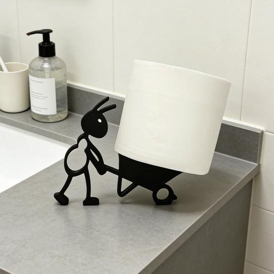 Myra Toalettpappershållare Rolig Fristående Toalettpappershållare Dekorativ Myrdesign Toalettpappersställ för Badrum Bänkskiva Toalett