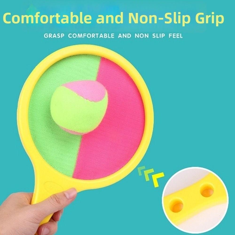 Tennis Style Toss and Catch Ball Set Disc Paddle Throwing Toy Ball  Yard Activities