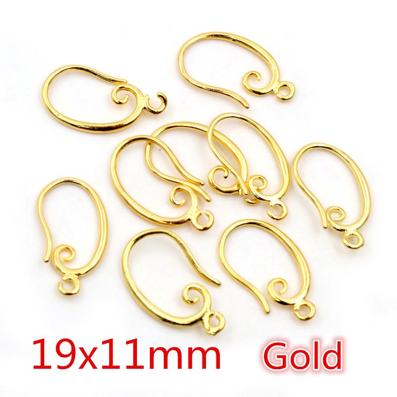 10pcs 3-Styles High Quality Classic Bronze Gold Silver Plated Brass French Earring Hooks Wire Settings Base Settings Whole Sale