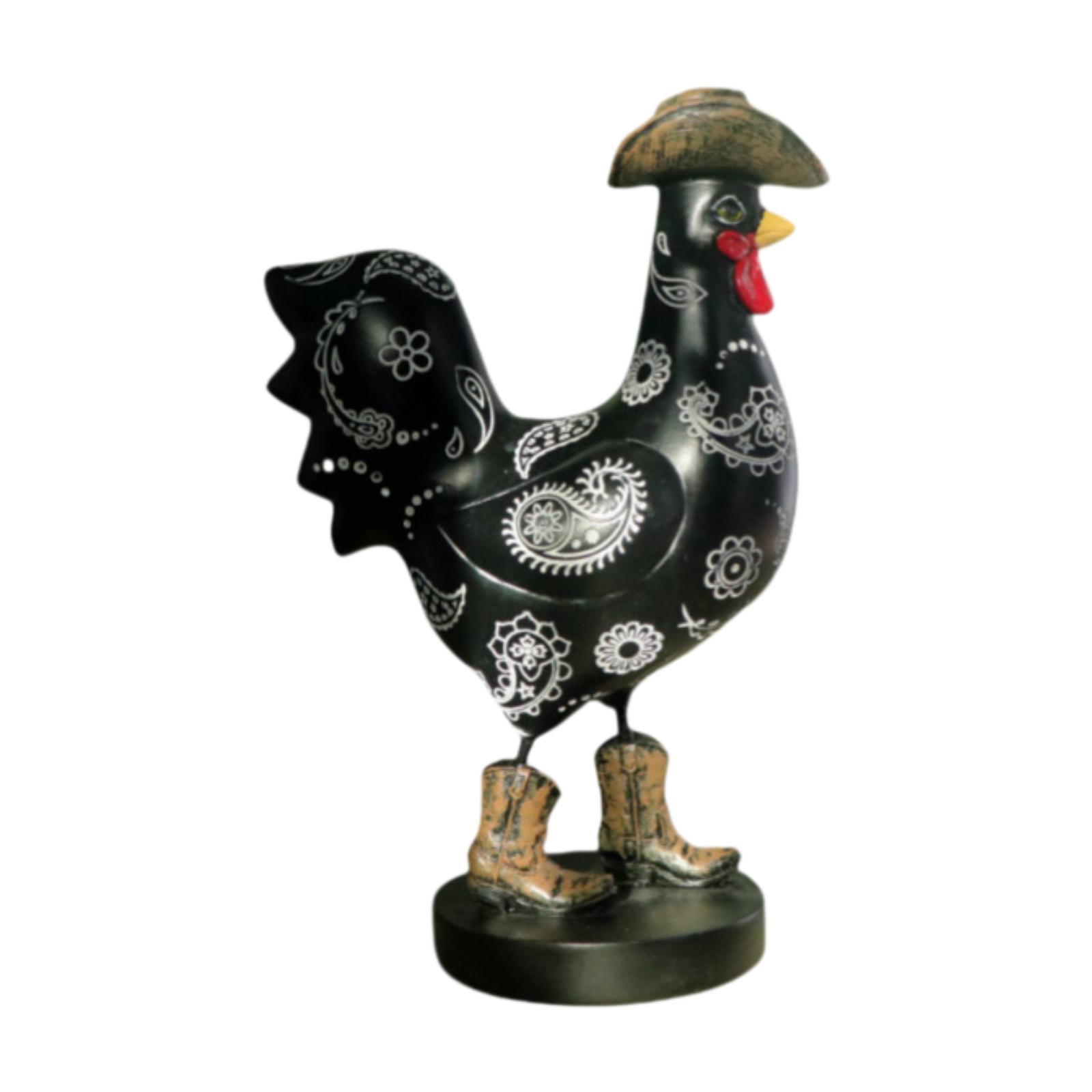 

Rooster Garden Statue Figurine Collectible Animals Statue Ornament Outdoor чорний