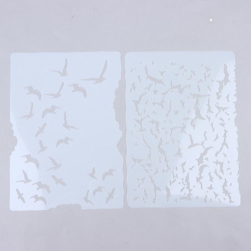 Diy Scrapbooking Reusable Bird Pattern Stencil Card Making & Crafts - Durable Plastic Spray Painting Templat