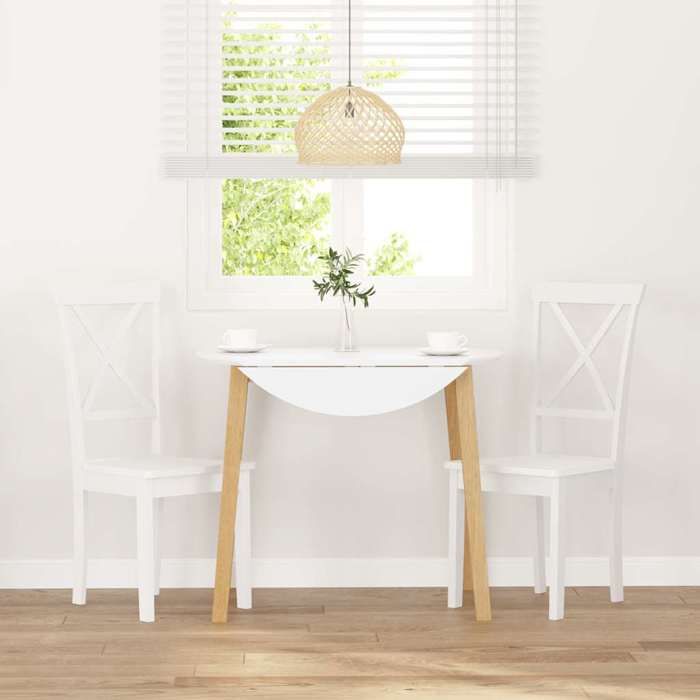 VidaXL Dining Chairs 2 Pcs White Solid Rubber Wood, Dining Chair, Chair, Living Room Chair, Dining Chairs, Chair 4102407