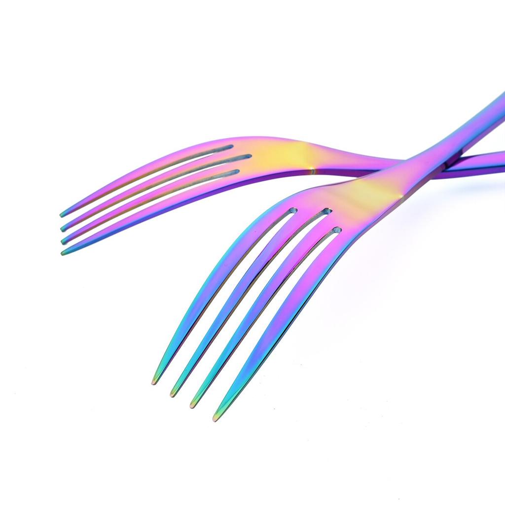 7Pcs Gold Dinnerware Set High Quality Stainless Steel Cutlery Set Knife Fork Tea Spoon Tableware Set Home Kitchen Dinner Silverware Set